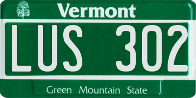 VT license plate LUS302