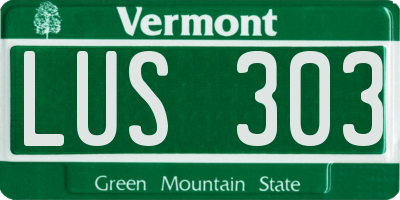 VT license plate LUS303