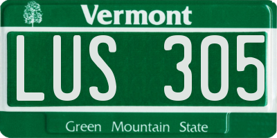 VT license plate LUS305