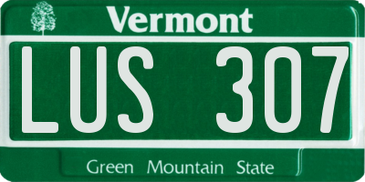 VT license plate LUS307