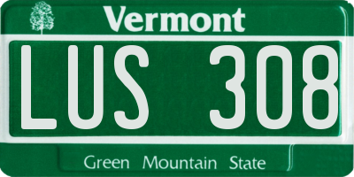 VT license plate LUS308