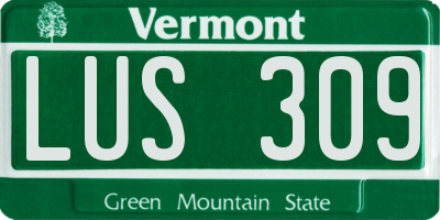 VT license plate LUS309