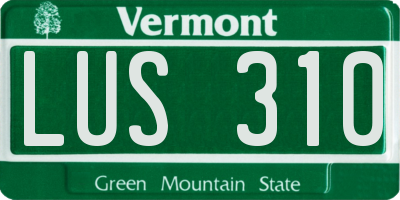 VT license plate LUS310