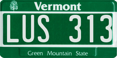 VT license plate LUS313