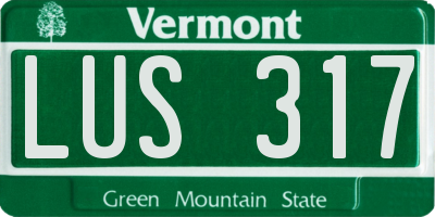 VT license plate LUS317