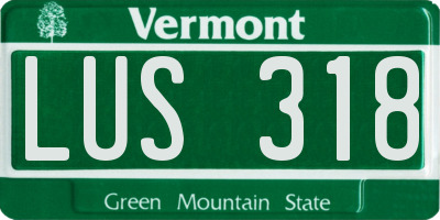 VT license plate LUS318