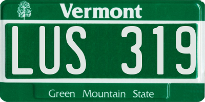 VT license plate LUS319