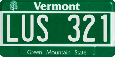 VT license plate LUS321