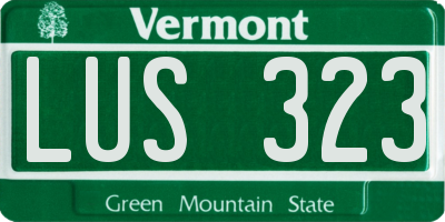 VT license plate LUS323