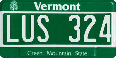 VT license plate LUS324