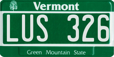 VT license plate LUS326
