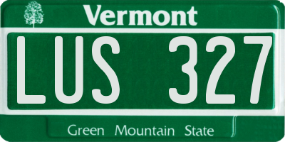 VT license plate LUS327
