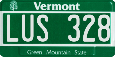 VT license plate LUS328