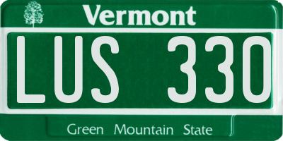 VT license plate LUS330