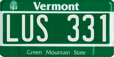 VT license plate LUS331