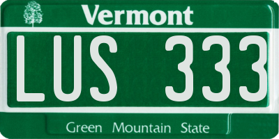 VT license plate LUS333