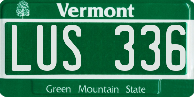 VT license plate LUS336