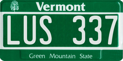 VT license plate LUS337
