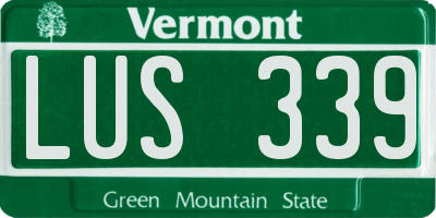 VT license plate LUS339