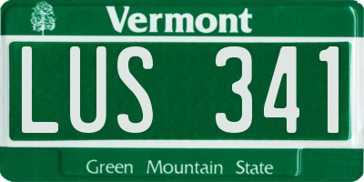 VT license plate LUS341
