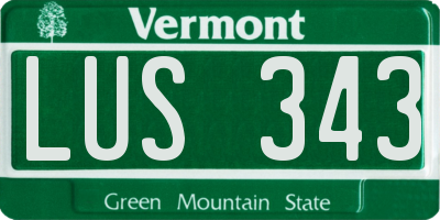 VT license plate LUS343