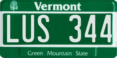 VT license plate LUS344