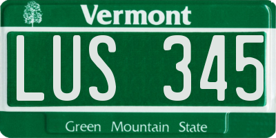 VT license plate LUS345