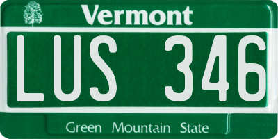 VT license plate LUS346