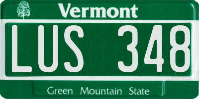 VT license plate LUS348