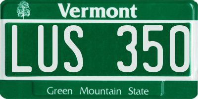 VT license plate LUS350