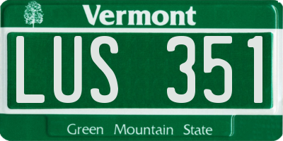 VT license plate LUS351