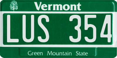 VT license plate LUS354
