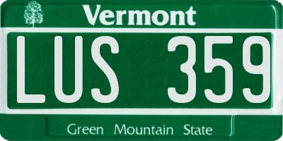 VT license plate LUS359