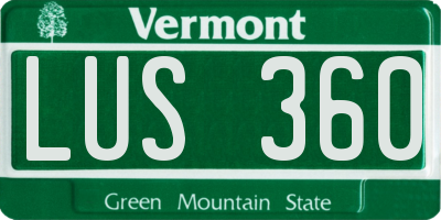 VT license plate LUS360