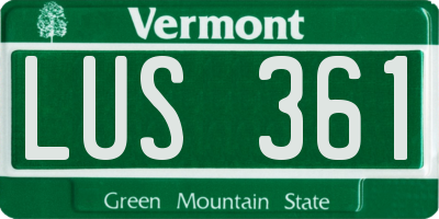 VT license plate LUS361