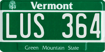 VT license plate LUS364
