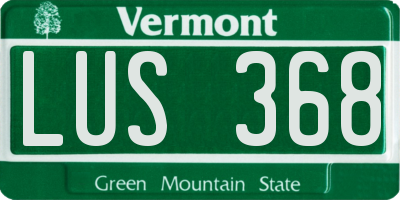 VT license plate LUS368