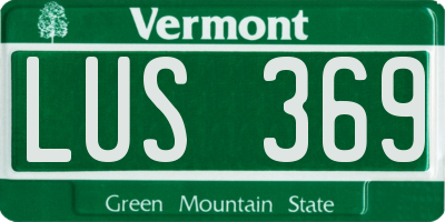 VT license plate LUS369