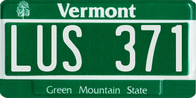 VT license plate LUS371