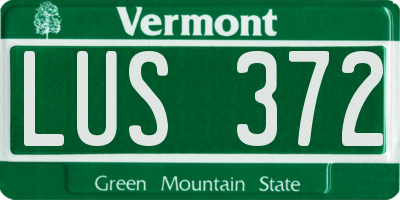 VT license plate LUS372