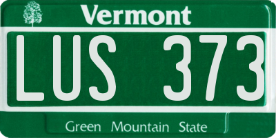 VT license plate LUS373