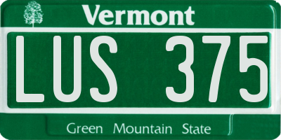 VT license plate LUS375