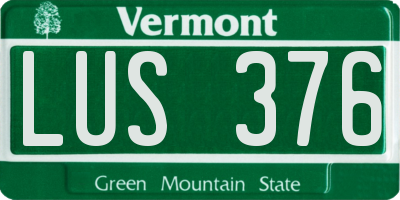 VT license plate LUS376