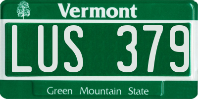 VT license plate LUS379