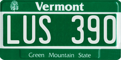 VT license plate LUS390