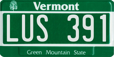 VT license plate LUS391