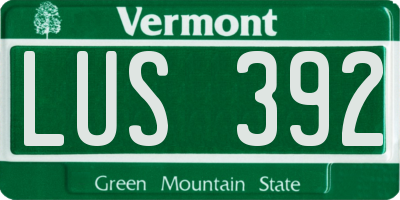 VT license plate LUS392