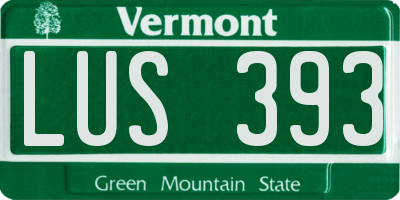 VT license plate LUS393