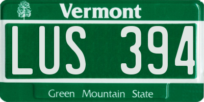 VT license plate LUS394