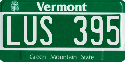 VT license plate LUS395